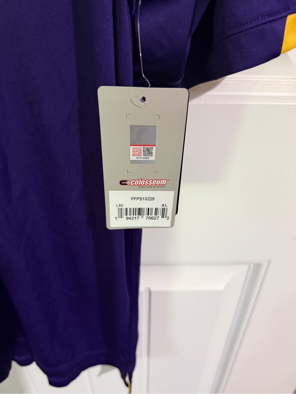 Colosseum LSU Purple Polo with Gold Accents - Picture 5 of 5